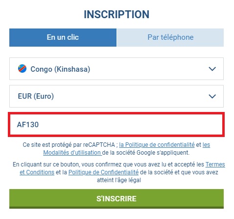 1xbet inscription
