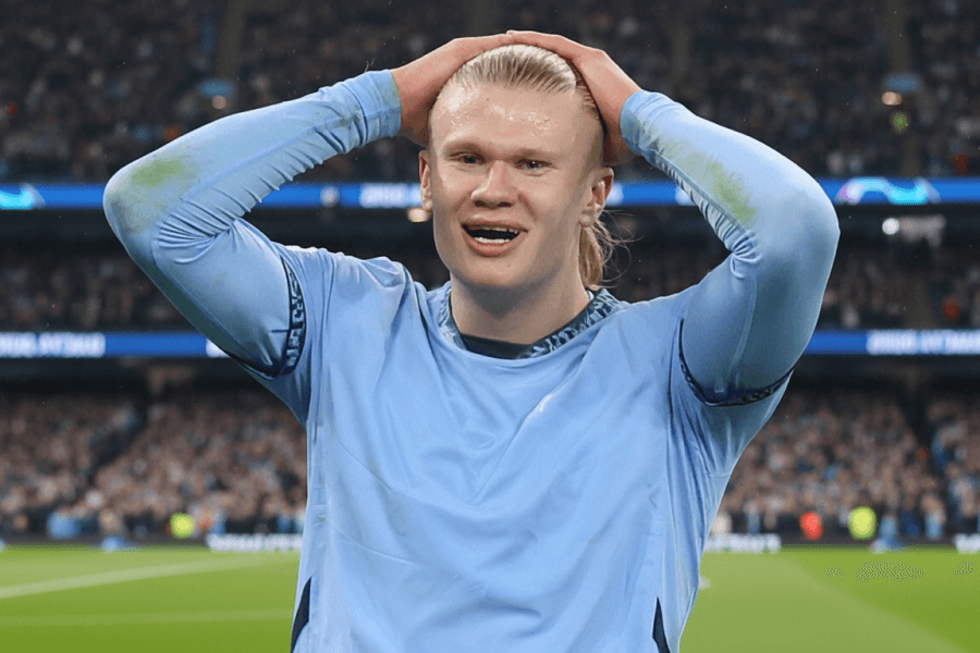 Haaland en action lors d'un match de Premier League