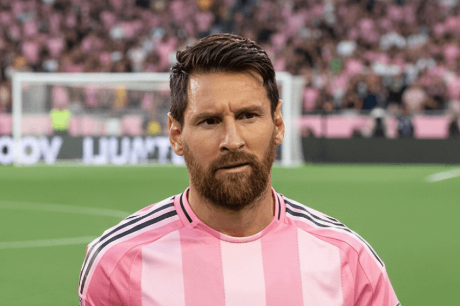 Lionel Messi célébrant après son but avec l’Inter Miami face au FC Cincinnati.