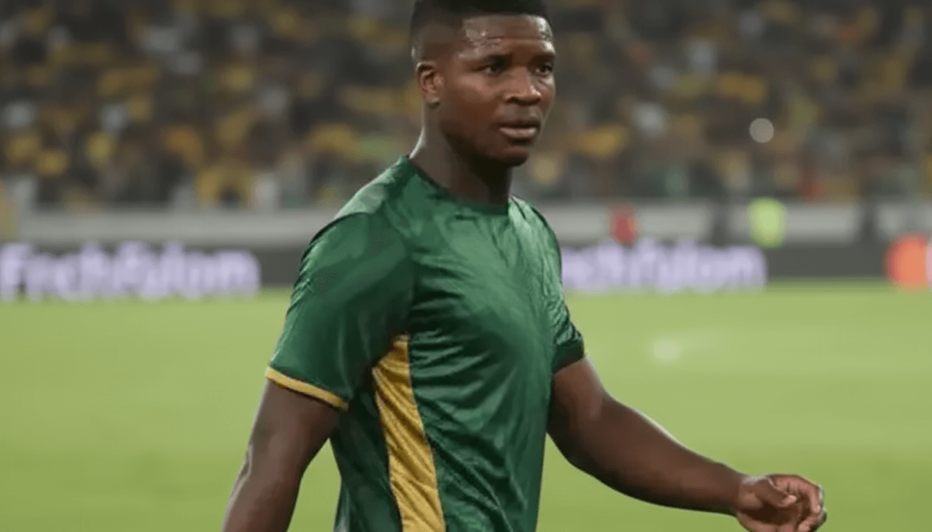 Le carton rouge reçu par Mbokazi sur le terrain.