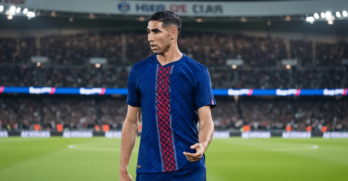 Achraf Hakimi en action lors d’un match avec le PSG.