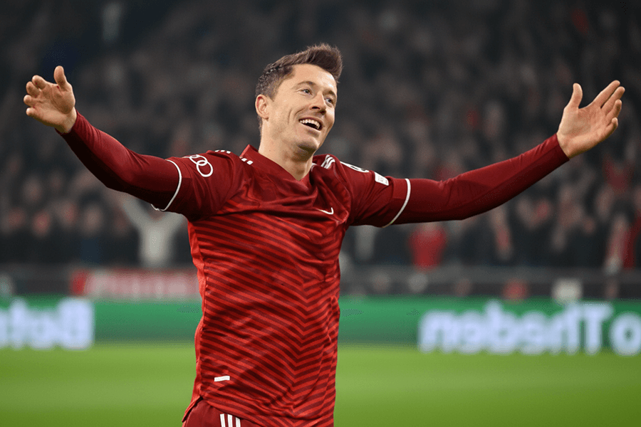 Robert Lewandowski lors d'un match avec le Barça.