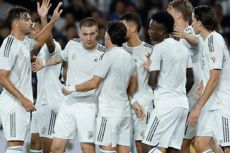 Les joueurs du Real Madrid s'entraînent avant le match contre l'Athletic