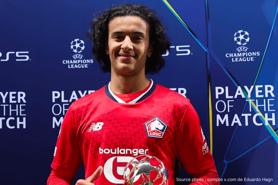 Bouaddi maillot Lille numéro contrat prolongation 2029 signature décembre