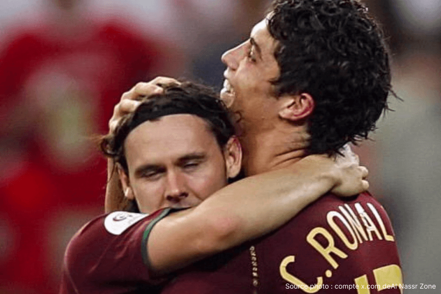 Maniche milieu terrain Portugal 2004 2006 frappe puissante but célébration