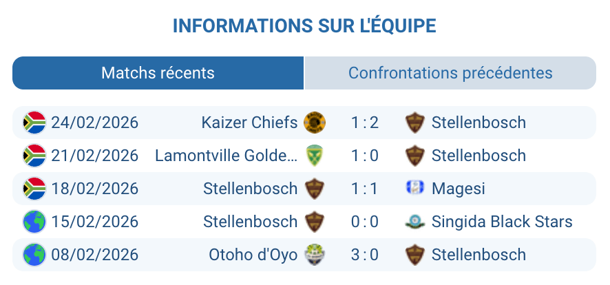 Analyse forme et statistiques Stellenbosch FC – 13e place PSL 2025-2026 crise offensive défense