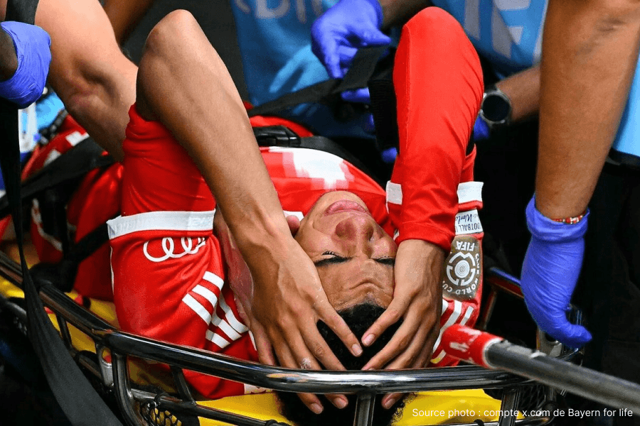 Jamal Musiala Bayern Munich blessure cheville absence mars 2026