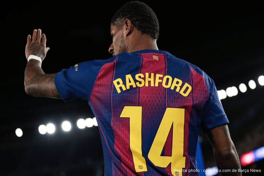Marcus Rashford célébration but Camp Nou FC Barcelone saison 2026