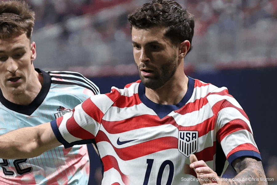 Pulisic USMNT maillot blanc capitaine sélection américaine Coupe Monde 2026