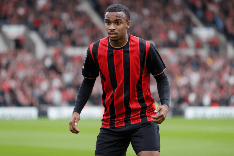 Eli Junior Kroupi Bournemouth célébrant un but en Premier League