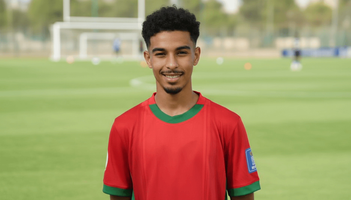 L’attaquant marocain en pleine action sur le terrain