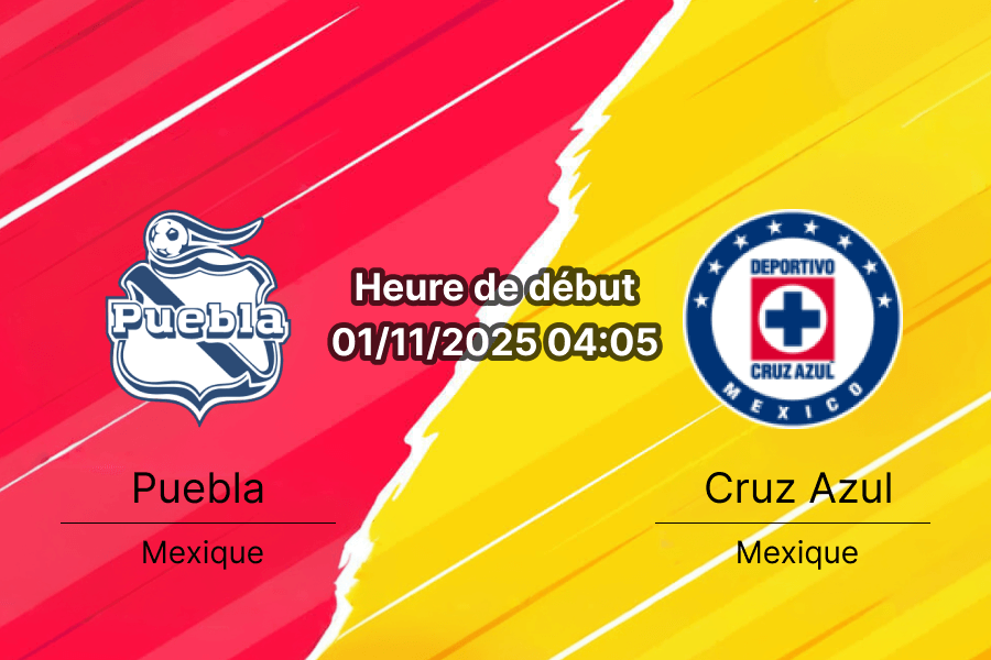 Action intense sur le terrain entre Puebla et Cruz Azul.