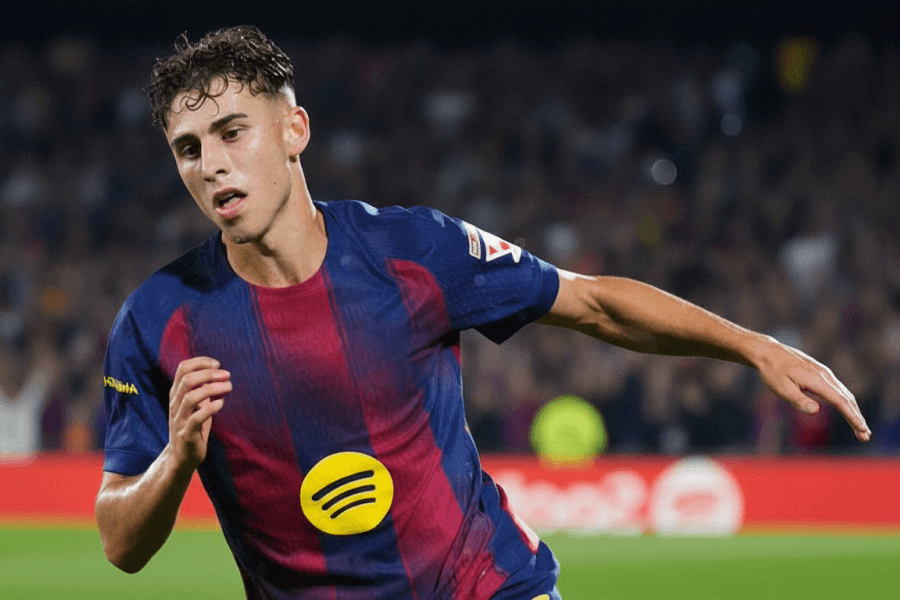 López à l'entraînement avec le FC Barcelone.