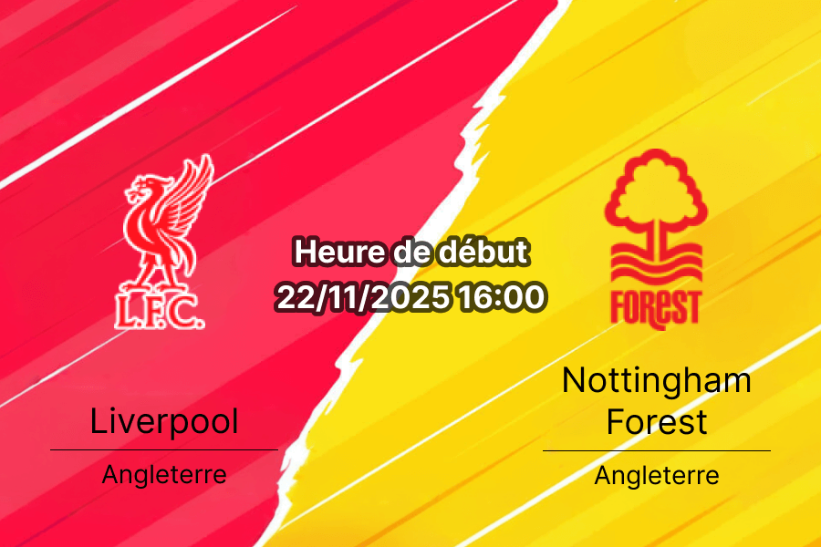 Couverture du pronostic Liverpool contre Nottingham Forest à Anfield.