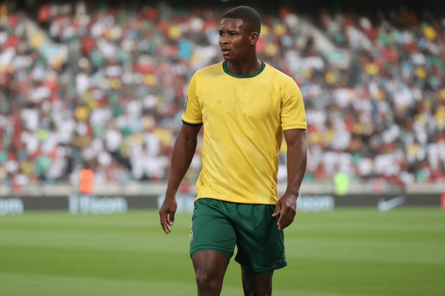 Mbekezeli Mbokazi lors d'un match de qualification de la FIFA