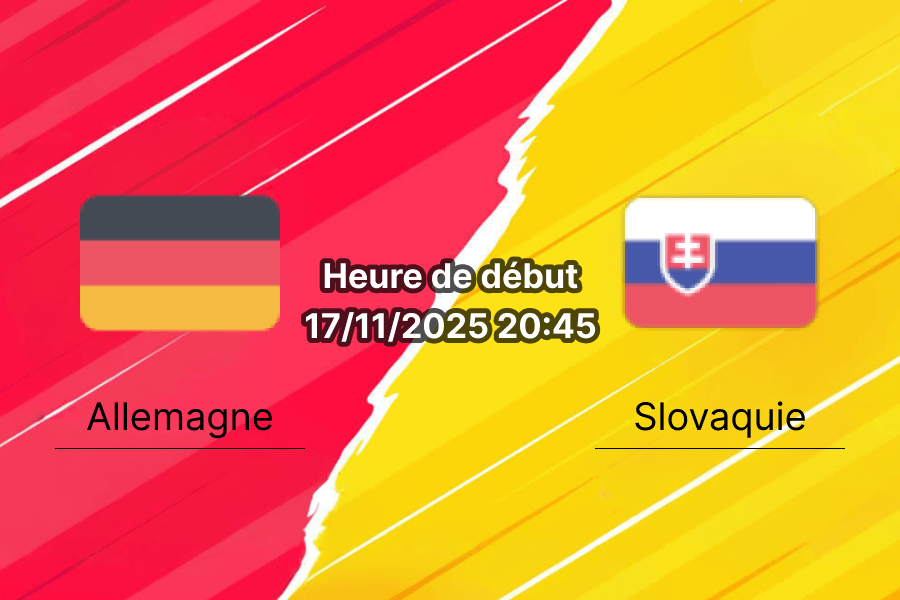 Couverture du pronostic pour le match Allemagne contre Slovaquie.