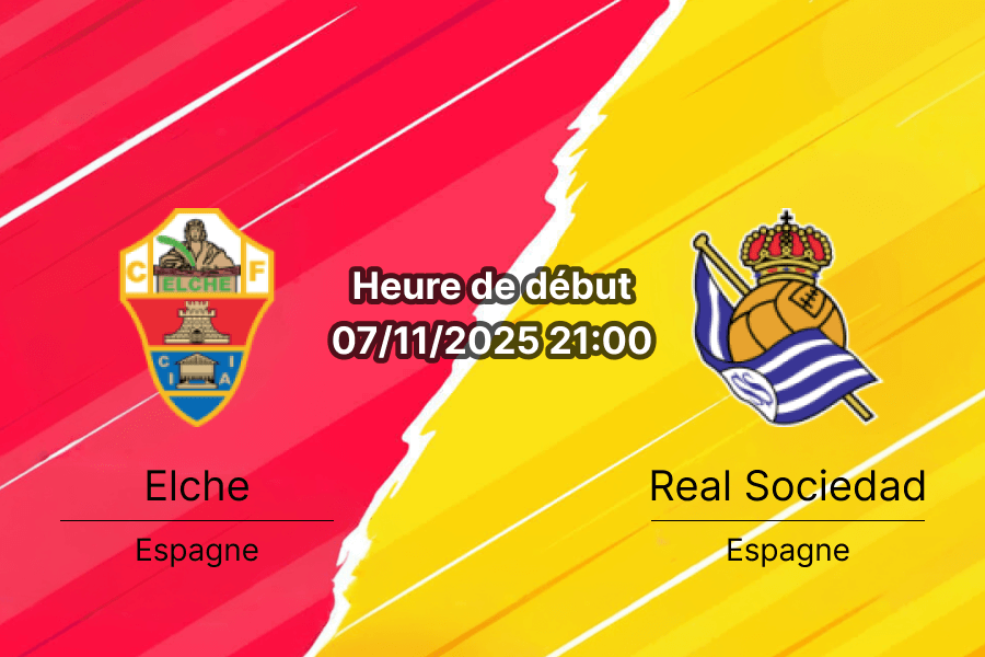 Couverture du pronostic du match Elche contre Real Sociedad