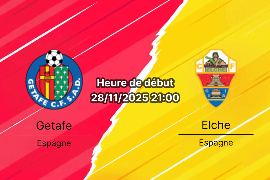 Affiche du match Getafe - Elche au Coliseum Alfonso Pérez.