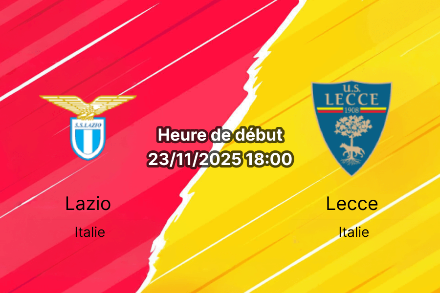 Affiche du match Lazio contre Lecce au Stadio Olimpico.