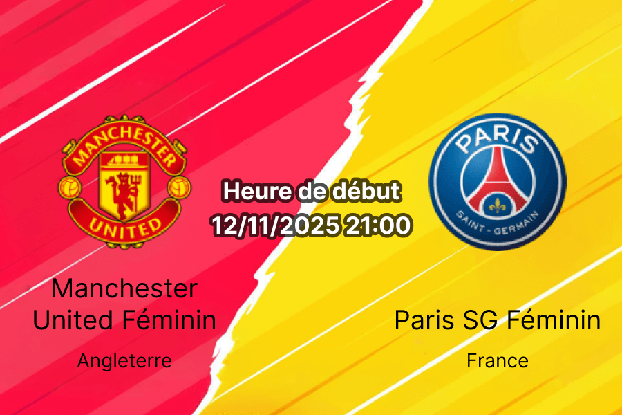 Couverture du pronostic pour Manchester United vs PSG Féminin.