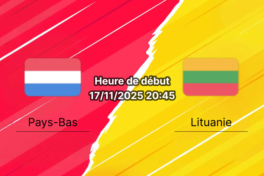 Couverture du pronostic pour Pays-Bas contre Lituanie.