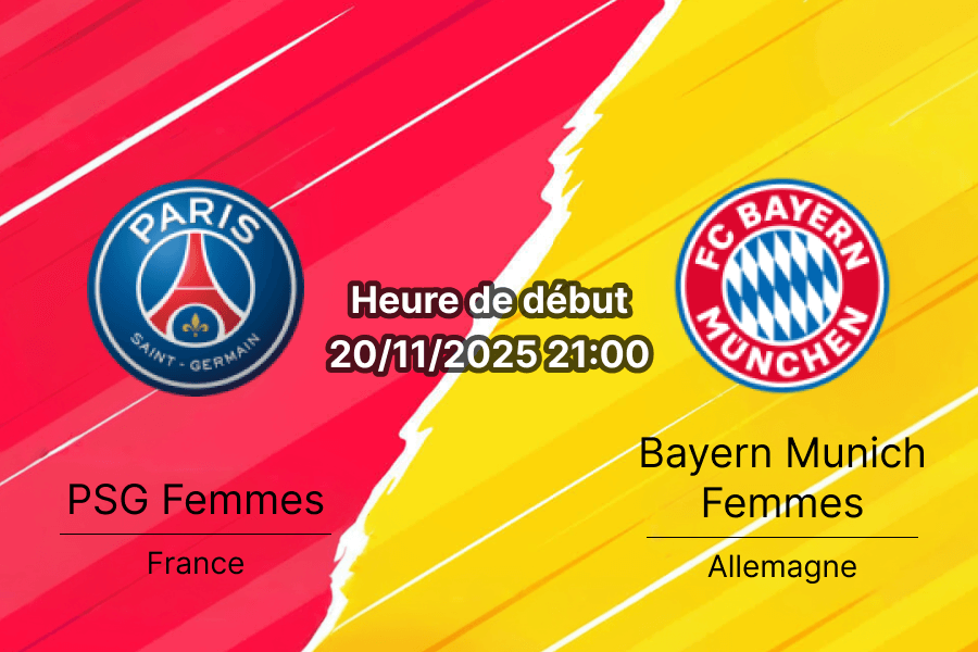 Couverture du pronostic pour PSG Femmes contre Bayern Munich.