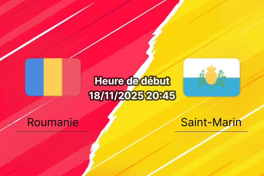 Couverture du pronostic pour Roumanie contre Saint-Marin.