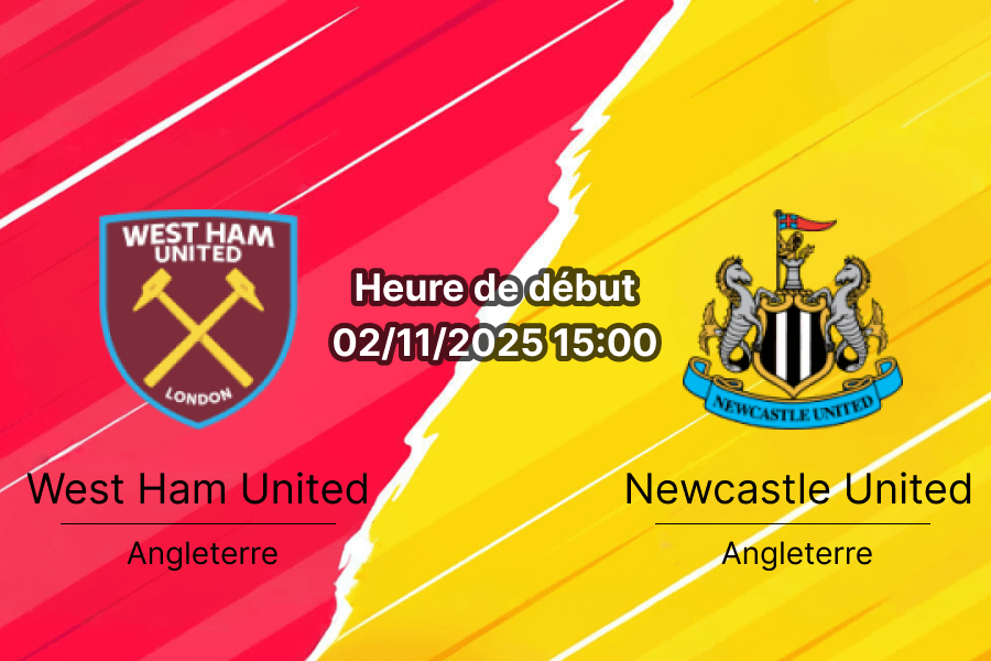 Match entre West Ham United et Newcastle United à Londres.