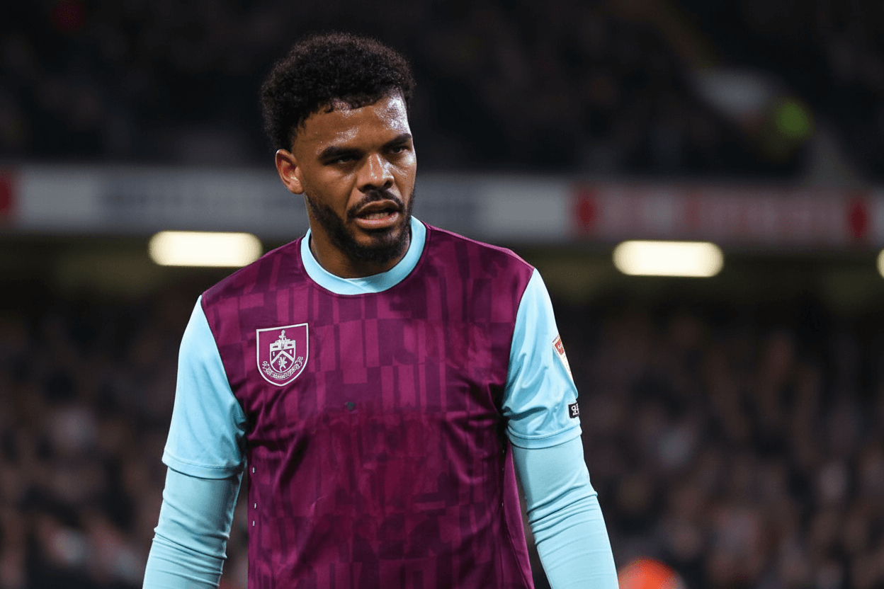 Lyle Foster en action sur le terrain avec Burnley.