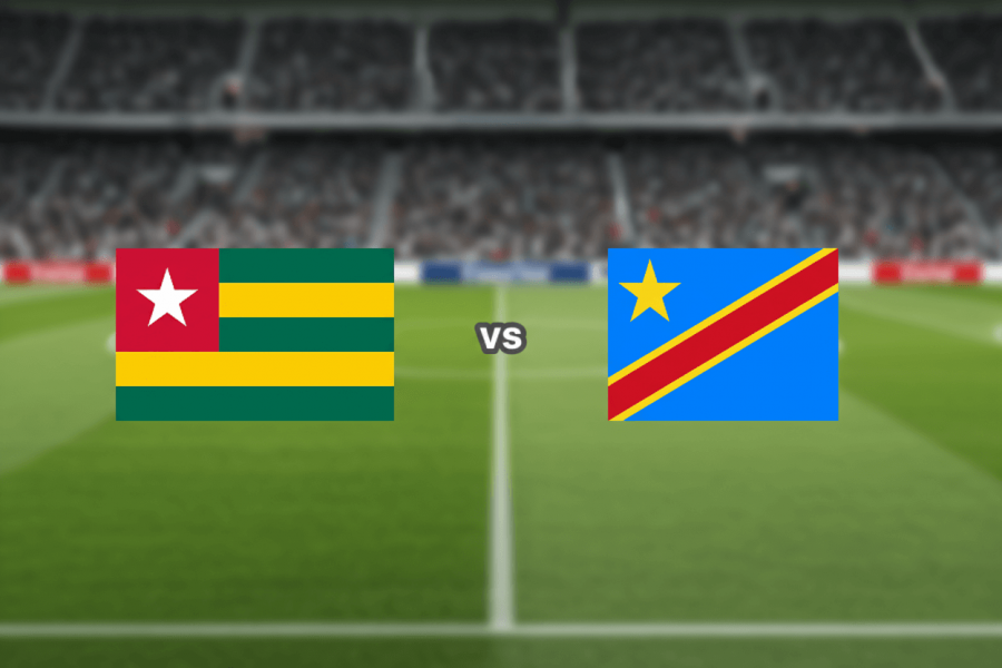 Couverture du match Togo contre D.R. Congo avec les équipes prêtes à jouer.