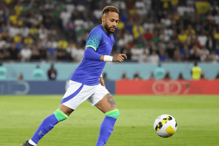 Neymar lors d'un entraînement avec l'équipe de Santos.