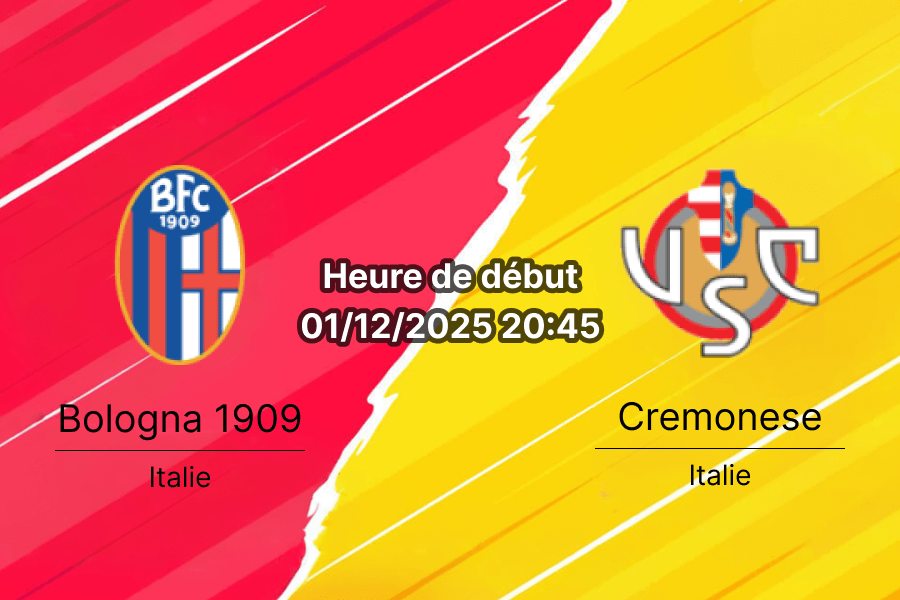 Affiche du match Bologna 1909 – Cremonese au stade Renato Dall'Ara.