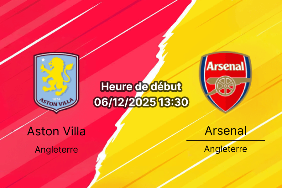 Couverture du pronostic pour Aston Villa vs Arsenal.