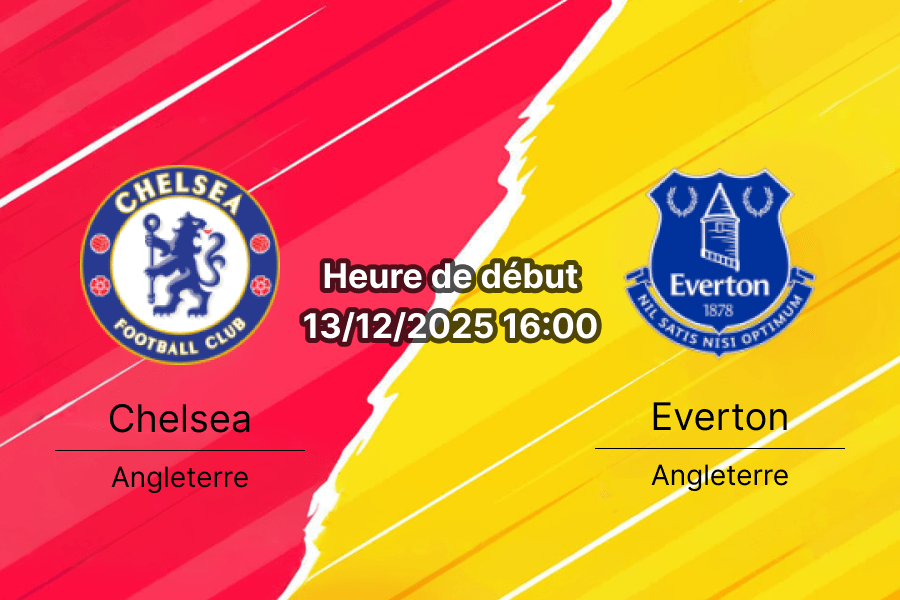 Couverture du pronostic pour le match Chelsea contre Everton.