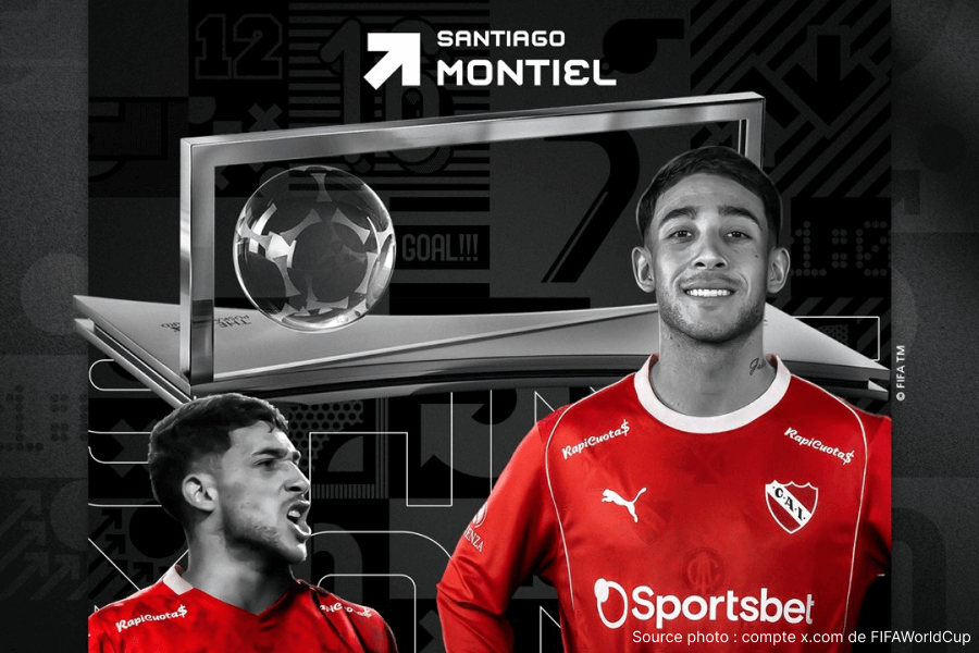 Montiel en action lors du match décisif avec Independiente