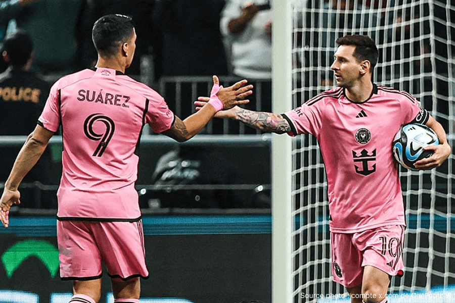 Messi et Suárez lors d'un match avec Inter Miami.