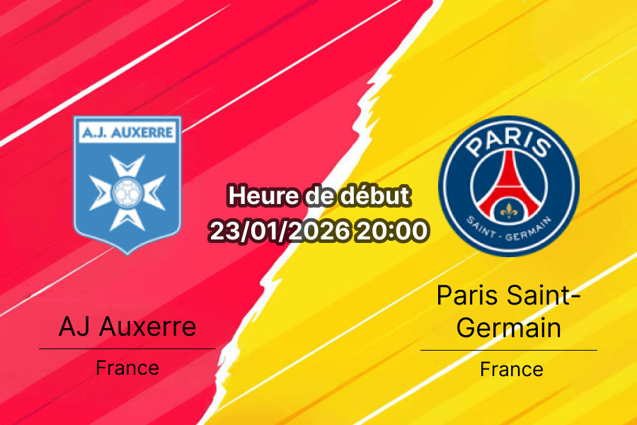 Pronostic Auxerre PSG Ligue 1 23 janvier 2026 cotes bookmakers RDC