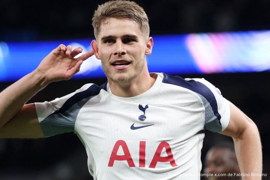 Micky van de Ven défenseur néerlandais Tottenham six buts saison vingt-cinq vingt-six