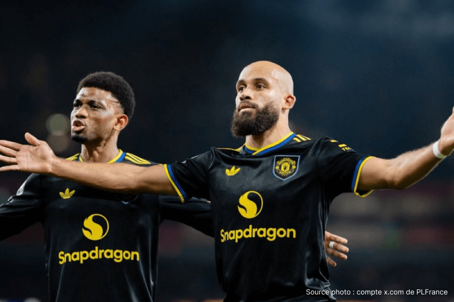 Bryan Mbeumo célèbre but Arsenal Emirates Manchester United victoire 3-2 janvier