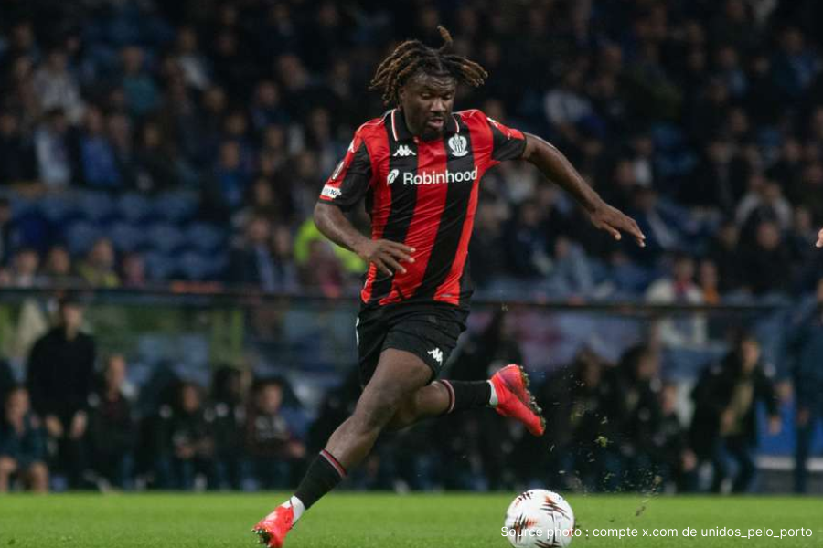 Terem Moffi attaquant nigérian OGC Nice action match Ligue 1
