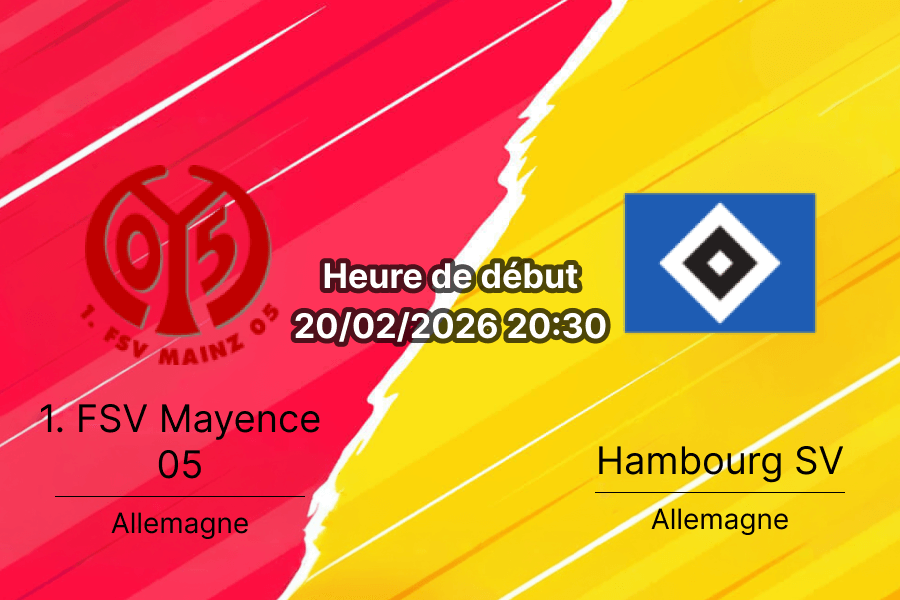 Pronostic FSV Mayence 05 vs Hambourg SV Bundesliga 20 février 2026