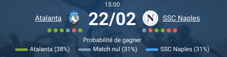 Action de jeu Atalanta vs SSC Napoli Serie A journée 26 2026