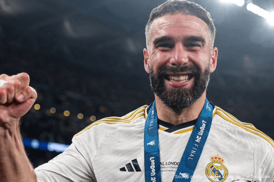 Dani Carvajal s’échauffant avec le Real Madrid avant un match de Liga