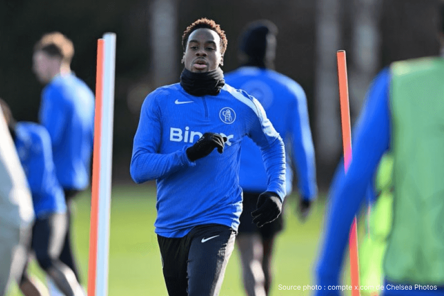 Jamie Gittens Chelsea ischio-jambiers blessure absent long terme