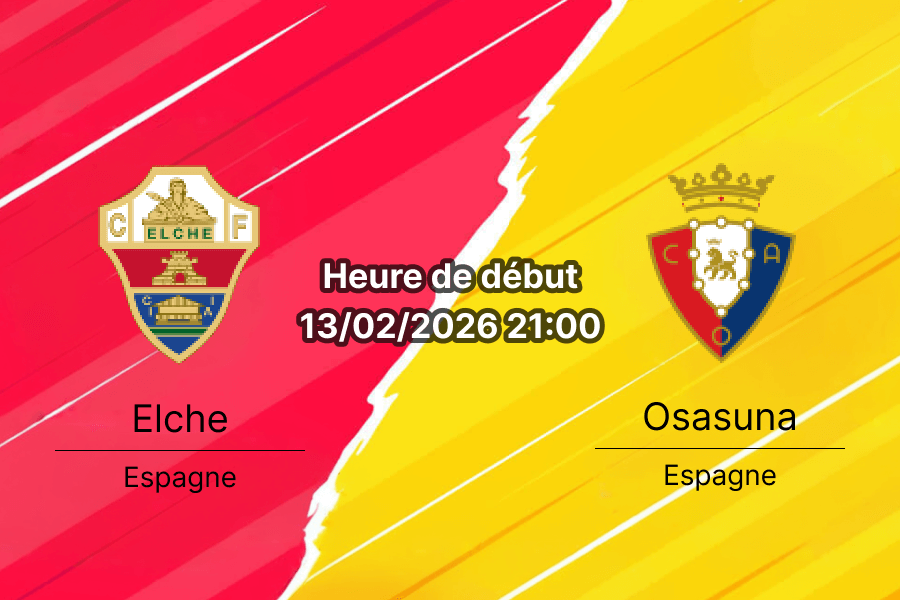Pronostic Elche vs Osasuna La Liga 13 février 2026 Bookmakers RDC