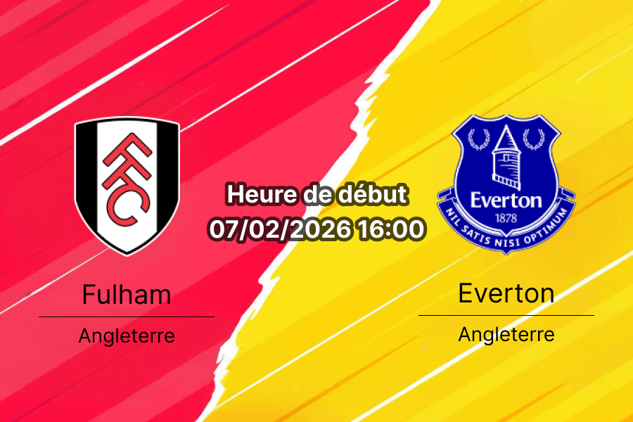 Pronostic Fulham contre Everton Premier League 25e journée 7 février 2026 Craven Cottage