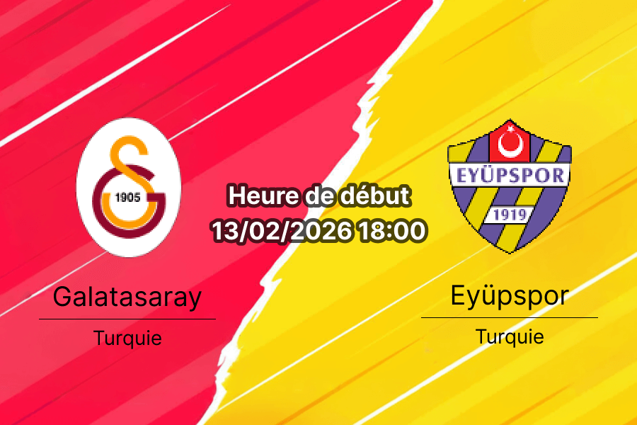 Pronostic Galatasaray vs Eyüpspor Super Lig 13 février 2026 Bookmakers RDC