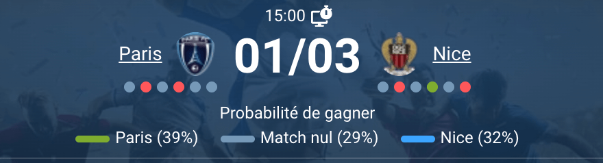 Match Paris FC Nice Stade Jean Bouin Ligue 1 mars 2026 - pronostic statistiques bookmakers-rdc.com