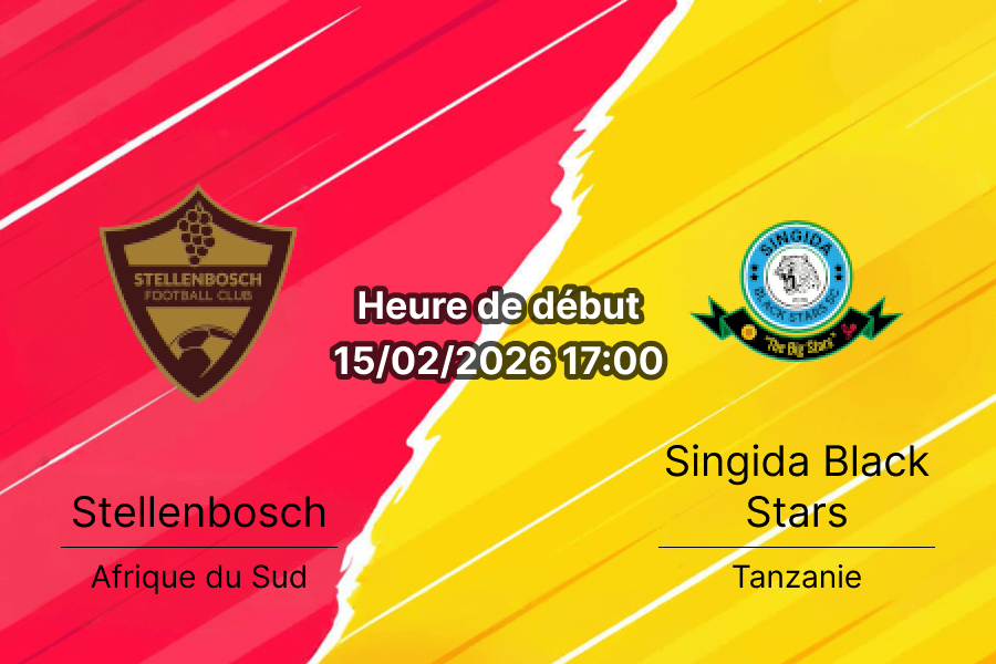 Pronostic Stellenbosch FC vs Singida Black Stars CAF Confederation Cup 15 février 2026 DHL Stadium Cape Town
