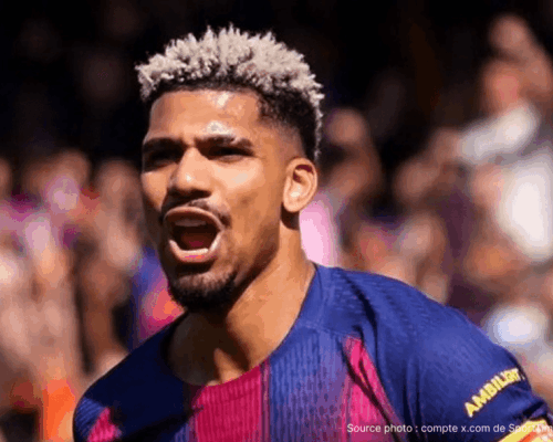 Ronald Araujo but tête corner Barcelone Rayo Vallecano Liga mars 2026